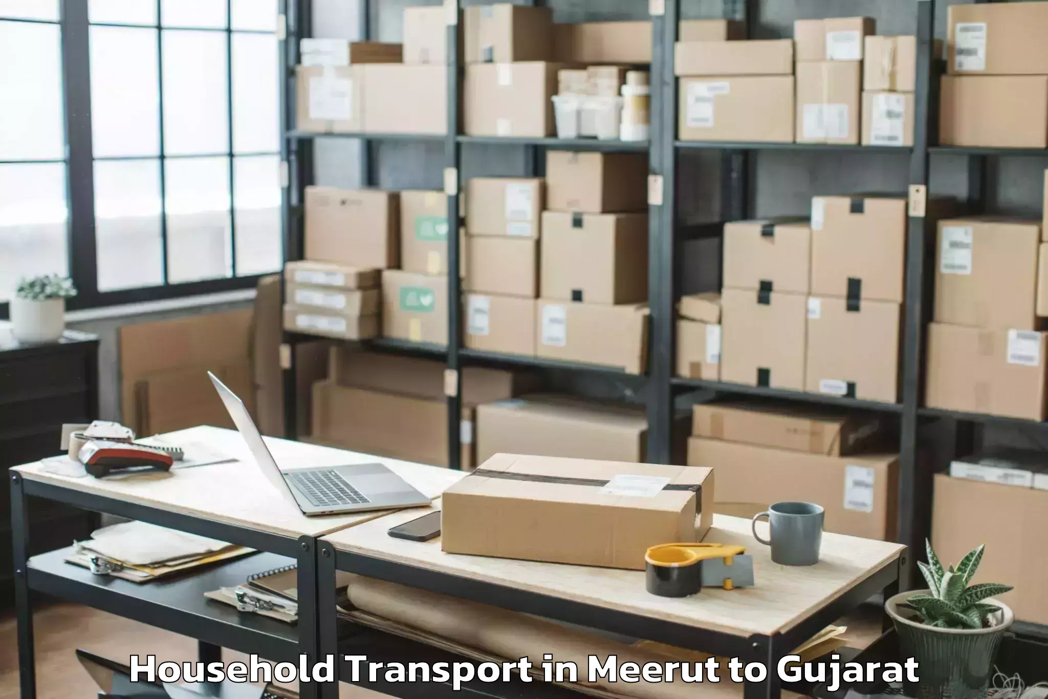 Top Meerut to Upleta Household Transport Available